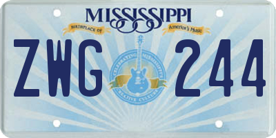 MS license plate ZWG244
