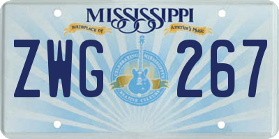 MS license plate ZWG267