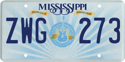 MS license plate ZWG273