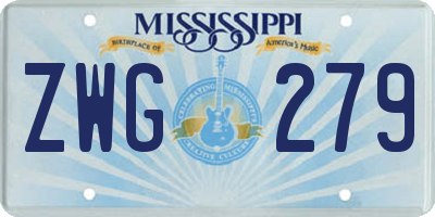 MS license plate ZWG279
