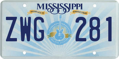 MS license plate ZWG281
