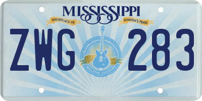 MS license plate ZWG283