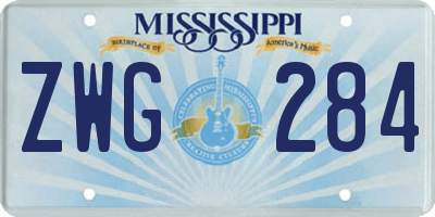 MS license plate ZWG284
