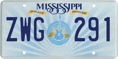 MS license plate ZWG291
