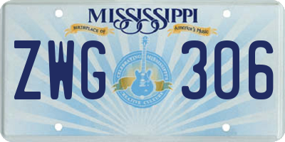 MS license plate ZWG306
