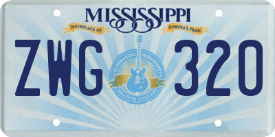 MS license plate ZWG320