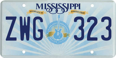 MS license plate ZWG323