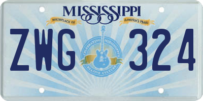 MS license plate ZWG324