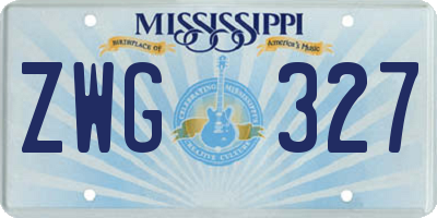 MS license plate ZWG327
