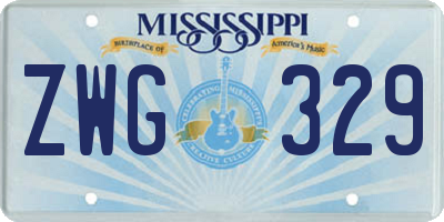 MS license plate ZWG329