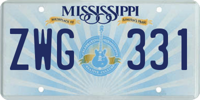 MS license plate ZWG331