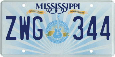 MS license plate ZWG344