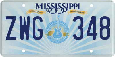 MS license plate ZWG348