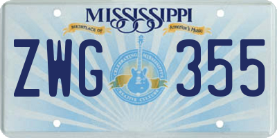 MS license plate ZWG355