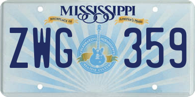 MS license plate ZWG359