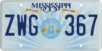 MS license plate ZWG367