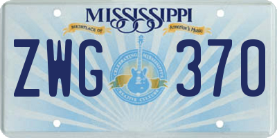 MS license plate ZWG370