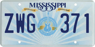 MS license plate ZWG371