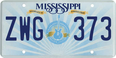 MS license plate ZWG373