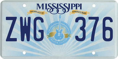 MS license plate ZWG376
