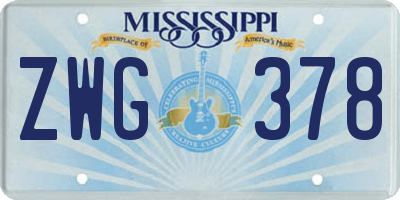 MS license plate ZWG378