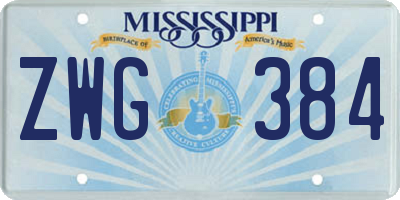 MS license plate ZWG384