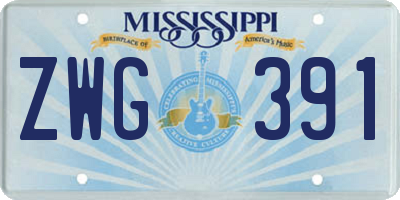 MS license plate ZWG391