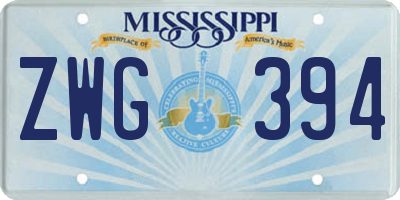 MS license plate ZWG394