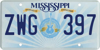 MS license plate ZWG397