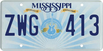 MS license plate ZWG413