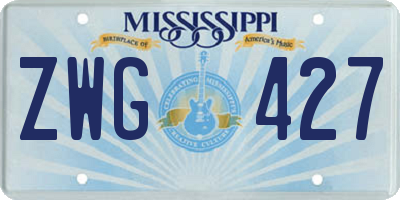 MS license plate ZWG427