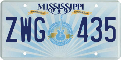 MS license plate ZWG435