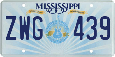 MS license plate ZWG439