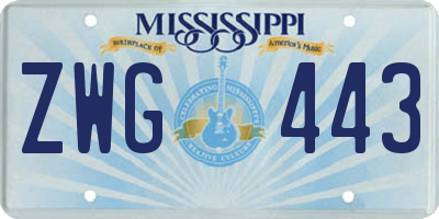 MS license plate ZWG443