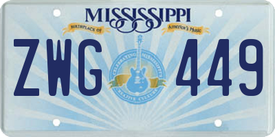 MS license plate ZWG449