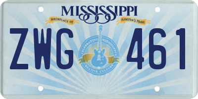 MS license plate ZWG461