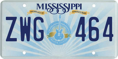 MS license plate ZWG464