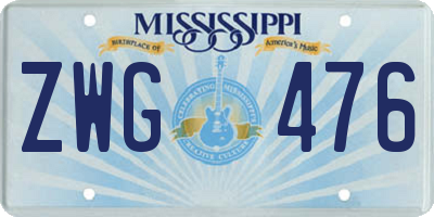 MS license plate ZWG476