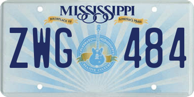 MS license plate ZWG484