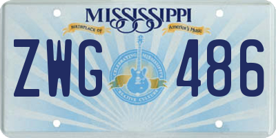 MS license plate ZWG486