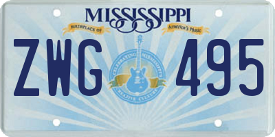 MS license plate ZWG495