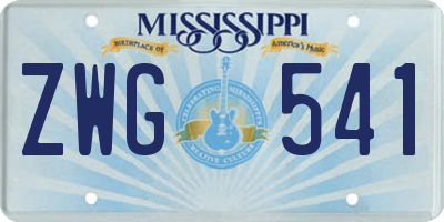 MS license plate ZWG541