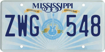 MS license plate ZWG548