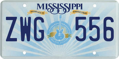 MS license plate ZWG556