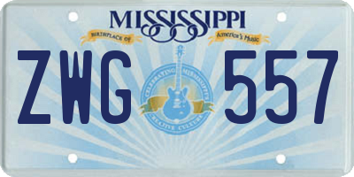 MS license plate ZWG557