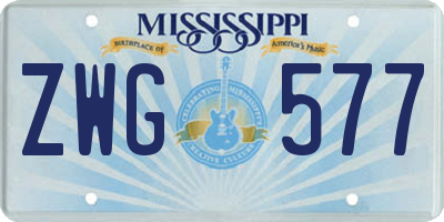 MS license plate ZWG577