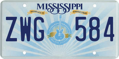 MS license plate ZWG584