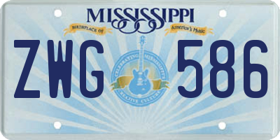 MS license plate ZWG586