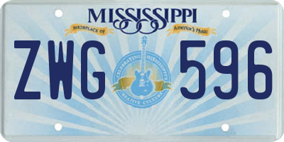 MS license plate ZWG596