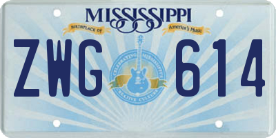 MS license plate ZWG614